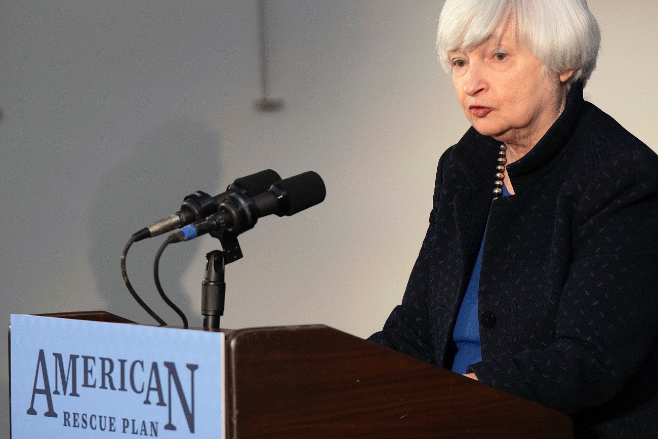 Secretary of the Treasury Janet Yellen speaks about the success of the American Rescue Plan Act on the one year anniversary of the law during her visit to the Mi Casa Resource Centeron March 11, 2022 in Denver.
