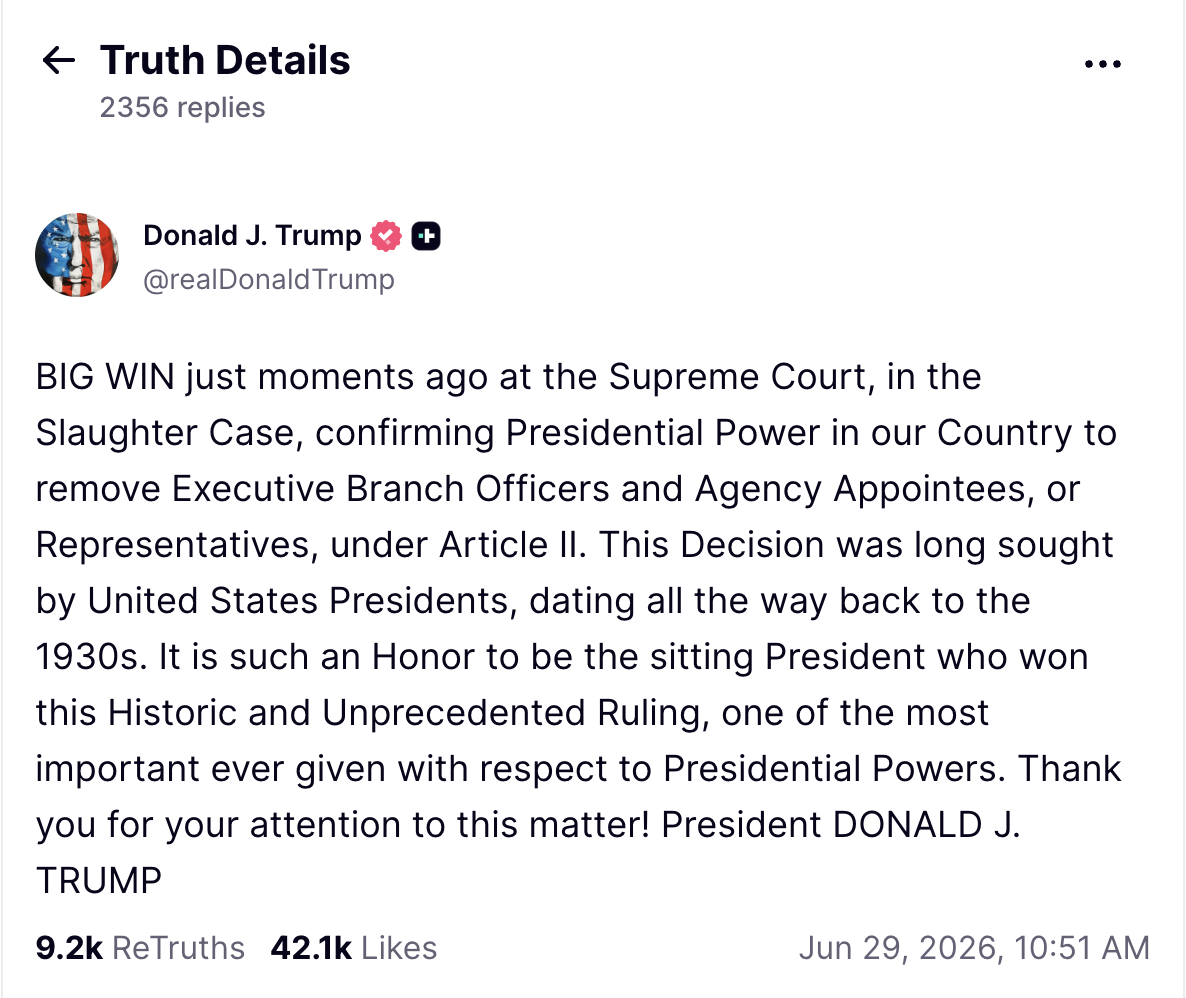 Slaughter and the expansion of presidential power